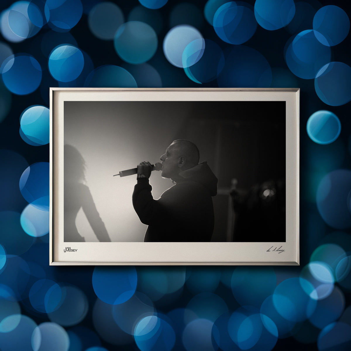 Shaun Ryder Backlit Singing on Stage - Limited Edition Prints