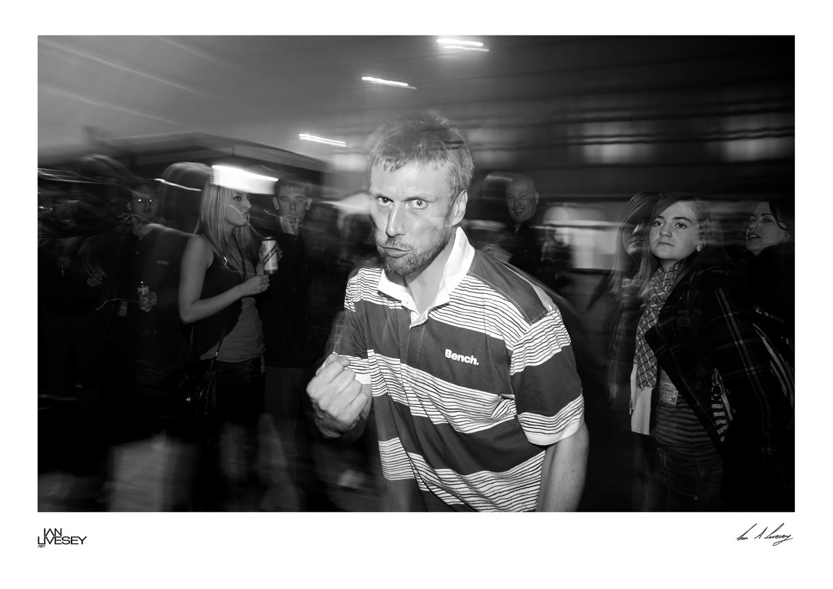 Bez with the fans making a fist to camera - Limited Edition Prints