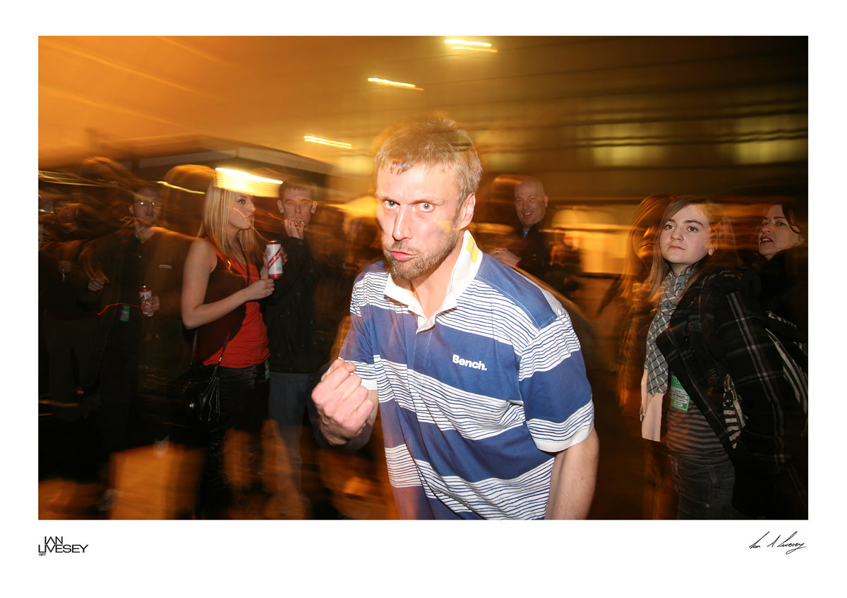 Bez with the fans making a fist to camera - Limited Edition Prints